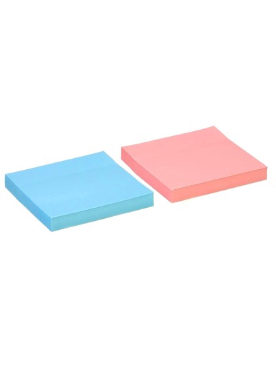 Bloc de notas adhesivas quita y pon q-connect 76x76 mm 100% papel reciclado colores pasteles en caja de carton