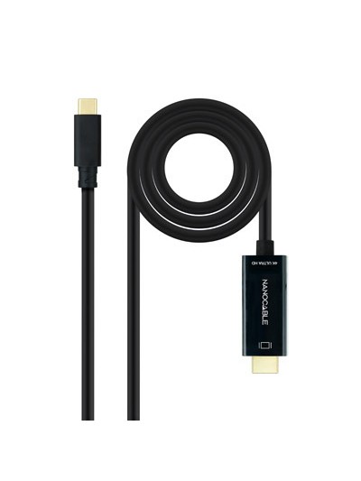 Cable nanocable conversor usb tipo c a hdmi usb tipo c - mhdmi - m negro 1.8 m