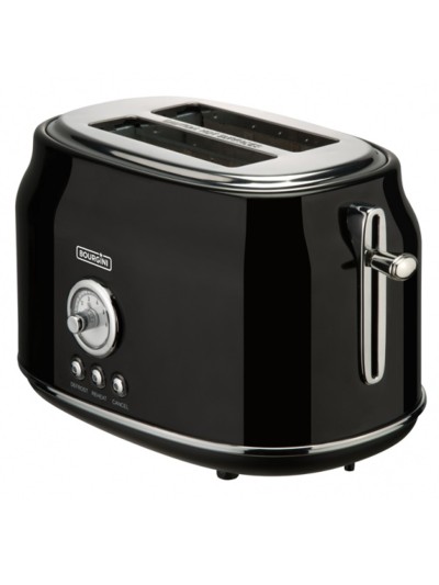 Tostadora de pan bourgini retro negra 815w 2 rebanadas