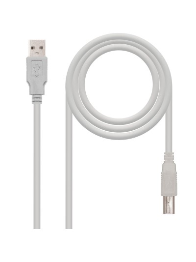 Cable impresora nanocable conversor usb - a a usb - b macho - macho beige 1.8m