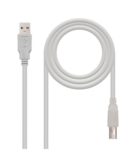 Cable impresora nanocable conversor usb - a a usb - b macho - macho beige 1.8m