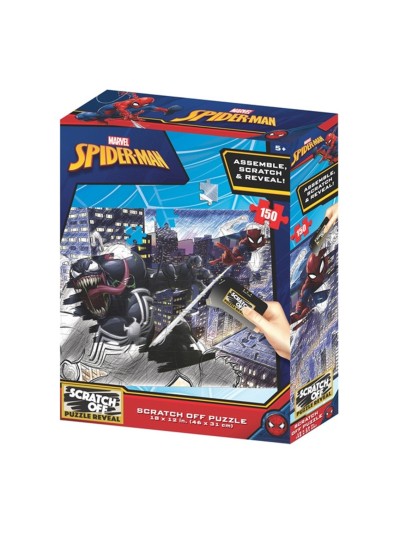 Puzzle para rascar prime 3d marvel spiderman vs venom 150 piezas