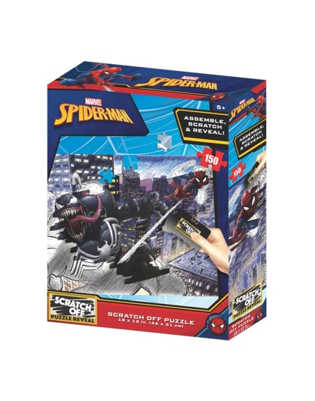 Puzzle para rascar prime 3d marvel spiderman vs venom 150 piezas
