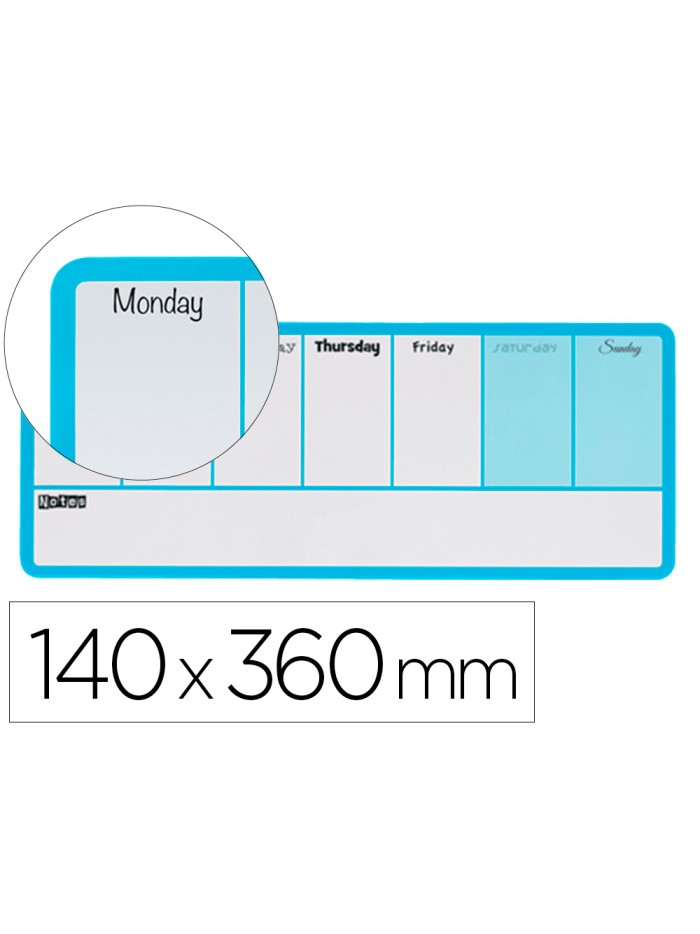 Planificador semanal nobo magnetico color azul 140x360 mm Planificador semanal nobo magnetico color azul 140x360 mm