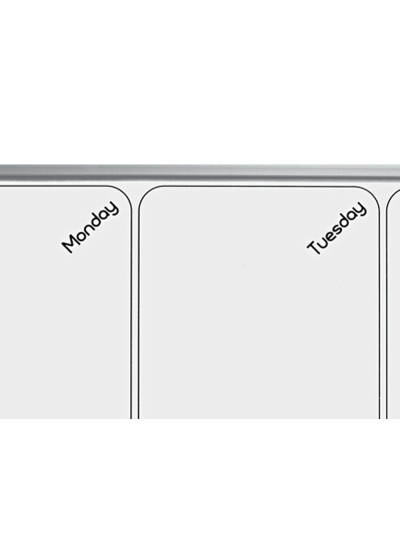 Planificador semanal nobo magnetico + tablero corcho horizontal con marco de aluminio 585x190 mm
