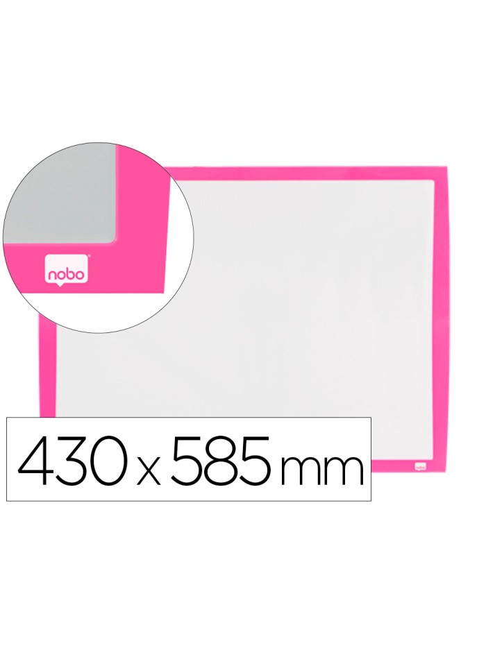 Pizarra blanca nobo magnetica marco fucsia 430x585 mm Pizarra blanca nobo magnetica marco fucsia 430x585 mm