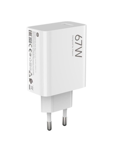 Cargador xiaomi hypercharge combo tipo a 67w con cable usb c color blanco