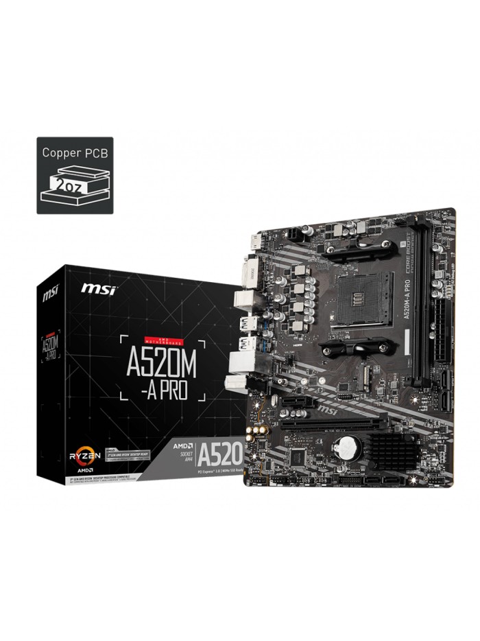 Placa base msi am4 a520m - a pro m - atx Placa base msi am4 a520m - a pro m - atx