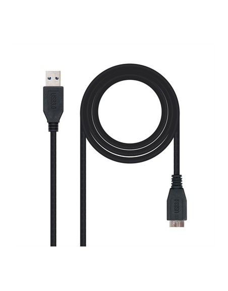 Cable usb 3.0 tipo a a micro usb tipo b nanocable 2m - macho - macho - negro