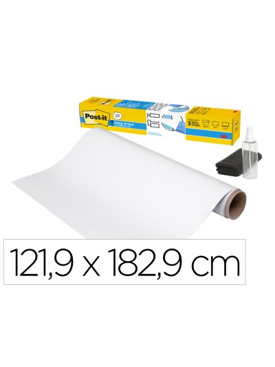 Pizarra blanca post-it super sticky flex adhesiva removible rollo 121,9x182,9 cm