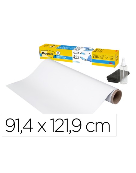 Pizarra blanca post-it super sticky flex adhesiva removible rollo 91,4x121,9 cm