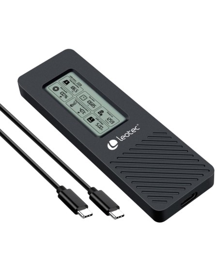 Caja externa leotec para discos m.2 usb tipo c con panel lcd