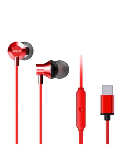 Auriculares aiwa estm - 50usb - c - rd usb tipo c rojo