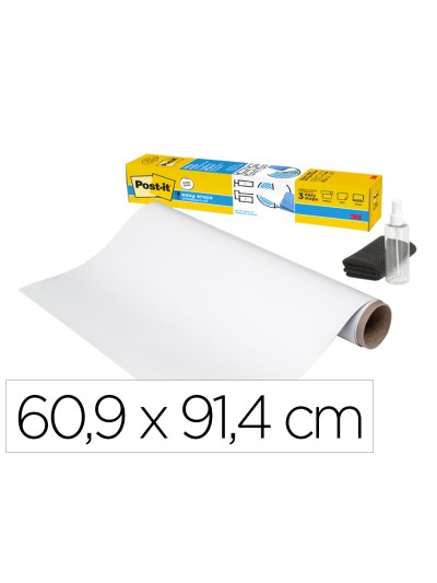 Pizarra blanca post-it super sticky flex adhesiva removible rollo 60,9x91,4 cm