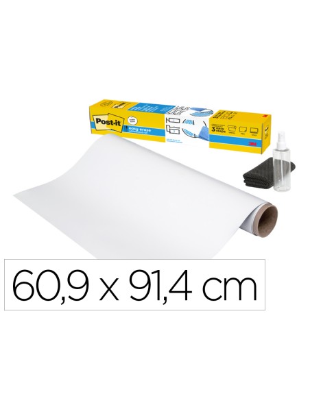 Pizarra blanca post-it super sticky flex adhesiva removible rollo 60,9x91,4 cm