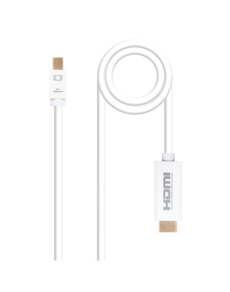 Cable nanocable conversor mini dp a hdmi mini dp - m - hdmi - m blanco 2.0 m