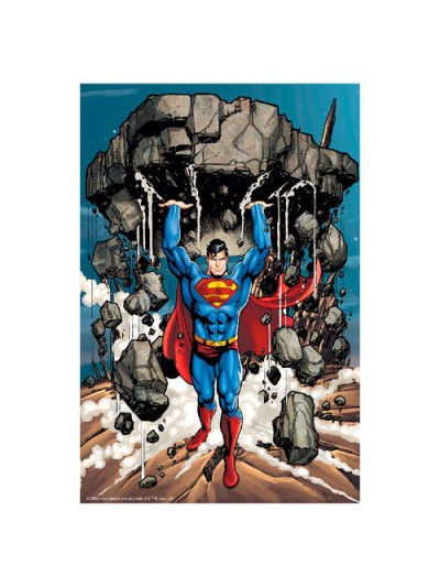 Puzzle 3d lenticular dc comics superman levantando escombros 300 piezas