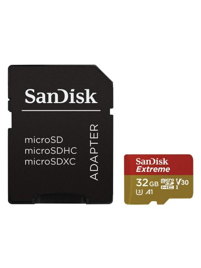 Tarjeta memoria micro secure digital 32gb sandisk extreme clase 10 uhs - i + adaptador