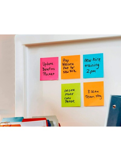 Bloc de notas adhesivas quita y pon post-it super sticky playful 76x76 mm 90 hojas 100% pefc pack de 6 unidades