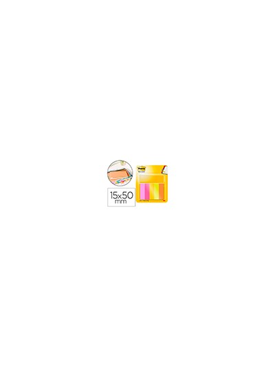 Bloc de notas adhesivas quita y pon post-it mininotas energetic colour 15 x 50 mm 50 hojas pack de 5 unidades