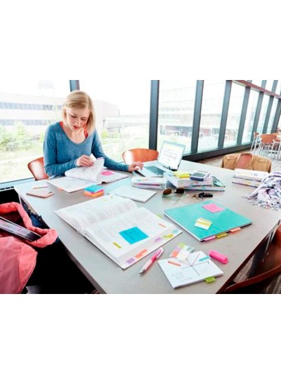 Bloc de notas adhesivas quita y pon post-it mininotas energetic colour 15 x 50 mm 50 hojas pack de 5 unidades