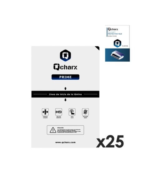 Laminas de proteccion frontales qcharx hidrogelprime para qx1 lite 25 unidades