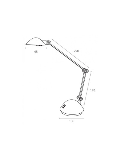 Lampara de oficina archivo 2000 con brazo doble articulado regulable en altura led 3w color plata