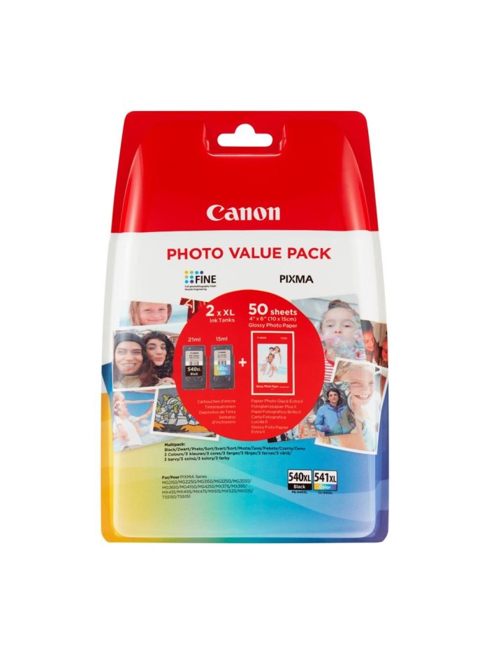 Multipack canon pg - 540l - cl - 541xl + papel fotografico Multipack canon pg - 540l - cl - 541xl + papel fotografico