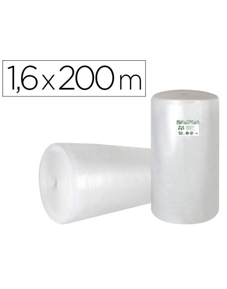 Plastico burbuja liderpapel ecouse 1.60x200m 30% de plastico reciclado