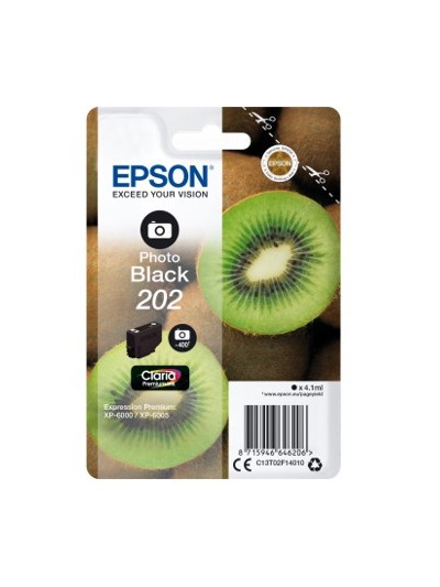 Cartucho tinta epson c13t02f14010 singlepack foto negro 202 claria premium ink xp - 6000 - xp - 6005 - kiwi