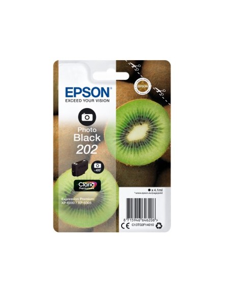 Cartucho tinta epson c13t02f14010 singlepack foto negro 202 claria premium ink xp - 6000 - xp - 6005 - kiwi