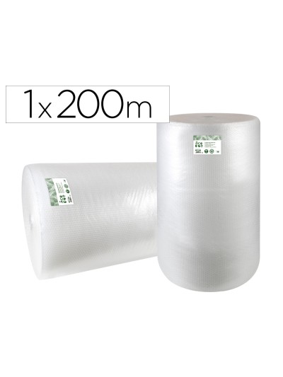 Plastico burbuja liderpapel ecouse 1x200m 30% de plastico reciclado