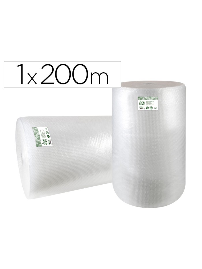 Plastico burbuja liderpapel ecouse 1x200m 30% de plastico reciclado