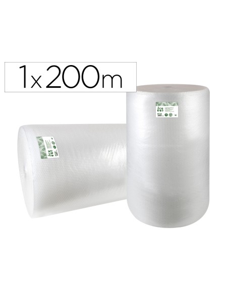 Plastico burbuja liderpapel ecouse 1x200m 30% de plastico reciclado