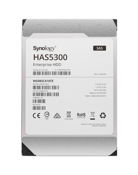 Disco duro interno hdd synology has5300 - 8t 8tb 3.5 pulgadas 256mb 7200rpm sas 12gb - s