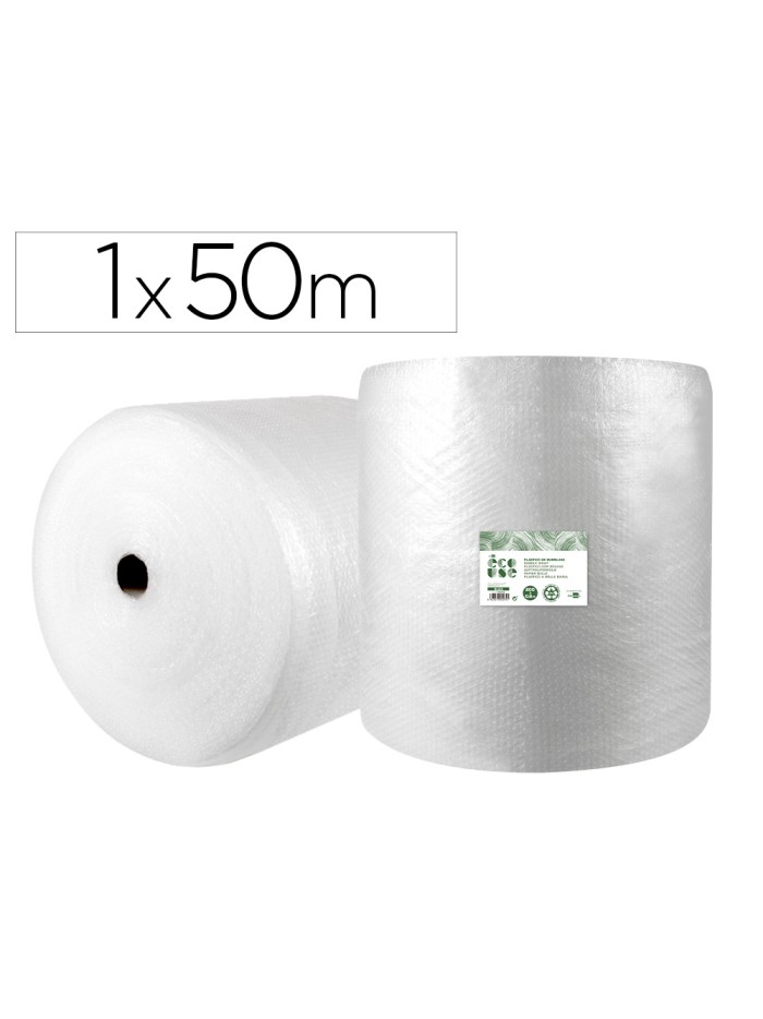 Plastico burbuja liderpapel ecouse 1x50m 30% de plastico reciclado Plastico burbuja liderpapel ecouse 1x50m 30% de plastico reciclado