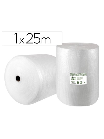 Plastico burbuja liderpapel ecouse 1x25m 30% de plastico reciclado