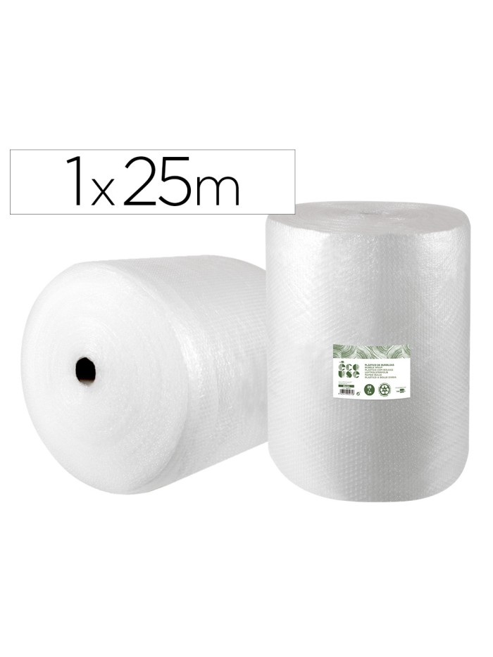 Plastico burbuja liderpapel ecouse 1x25m 30% de plastico reciclado Plastico burbuja liderpapel ecouse 1x25m 30% de plastico reciclado