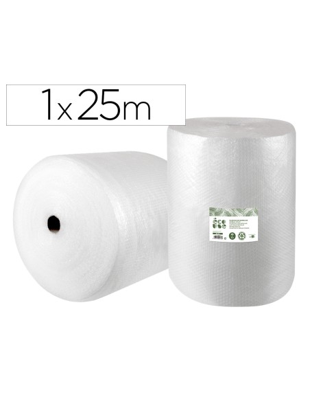 Plastico burbuja liderpapel ecouse 1x25m 30% de plastico reciclado
