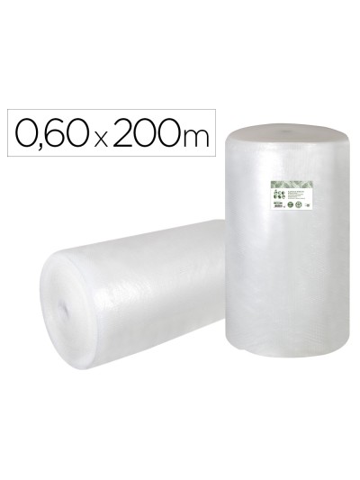 Plastico burbuja liderpapel ecouse 0.60x200m 30% de plastico reciclado