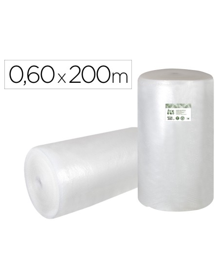 Plastico burbuja liderpapel ecouse 0.60x200m 30% de plastico reciclado