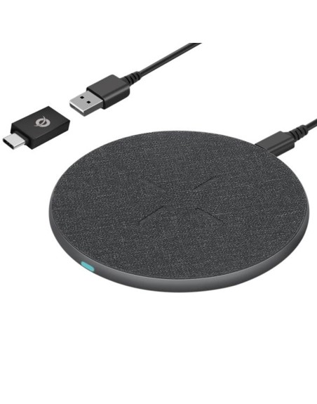 Cargador inalambrico carga rapida conceptronic gorgon03g qi usb tipo c - 15w - aluminio