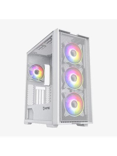 Caja ordenador gaming hiditec e - atx h2 air argb cristal templado blanco