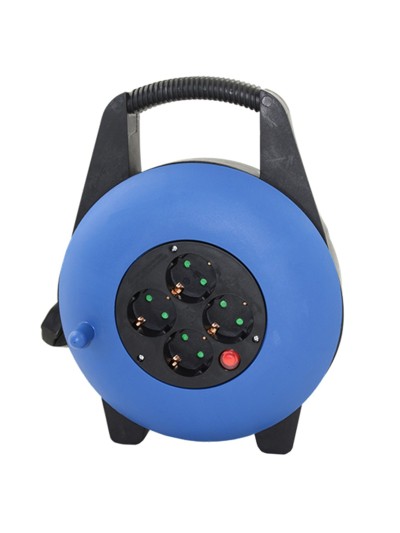 Regleta alargadera enrollacables 4 tomas - 15m - 16a - 250v - 3x1.5mm - color azul