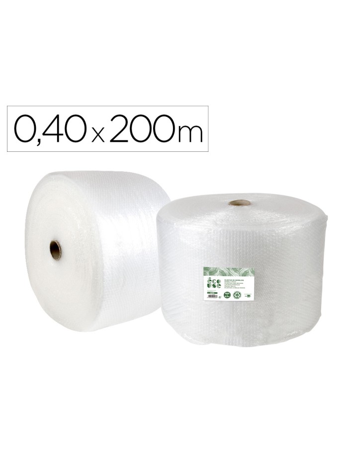 Plastico burbuja liderpapel ecouse 0.40x200m 30% de plastico reciclado Plastico burbuja liderpapel ecouse 0.40x200m 30% de plastico reciclado