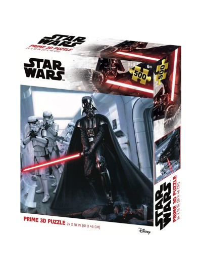 Puzle lenticular prime 3d 500 piezas star wars darth vader & stormtrooper