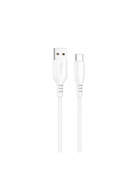 Cable qcharx tokyo usb a tipo c 3a - 1 m - silicona blanco tacto suave