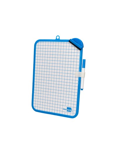 Pizarra blanca liderpapel 18x26 cm doble cara lisa y cuadriculada con rotulador y borrador