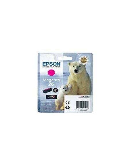 Cartucho tinta epson t261340 magenta photo 26 xp - 600 - 605 - 700 - 800 - oso polar