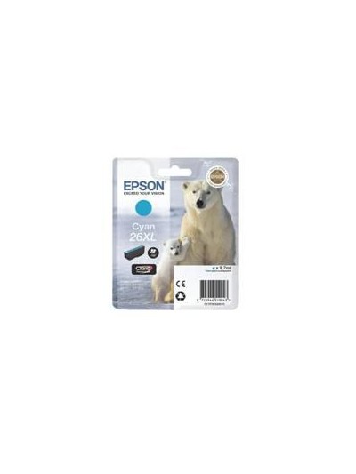 Cartucho tinta epson t263240 cian xl xp - 600 - 605 - 700 - 800 - oso polar